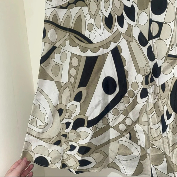 Womens Kate Hill Vintage Y2K Aztec Floral print Silk and Linen Midi Skirt S: 10 - Picture 14 of 14